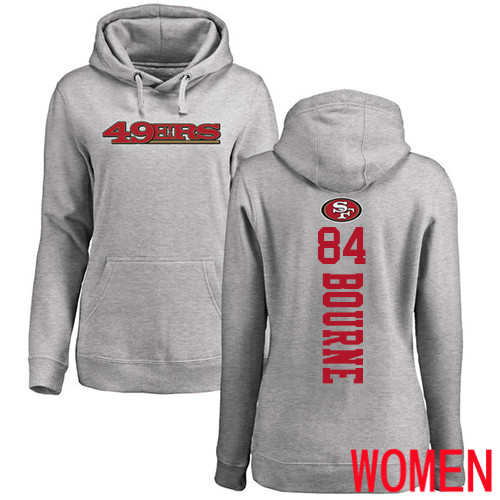 San Francisco 49ers Ash Women Kendrick Bourne Backer #84 Pullover NFL Hoodie Sweatshirts